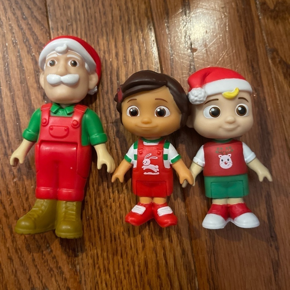 Cocomelon Moonbug Jazwares Lot Of 3 Action Figures - Christmas Holidays